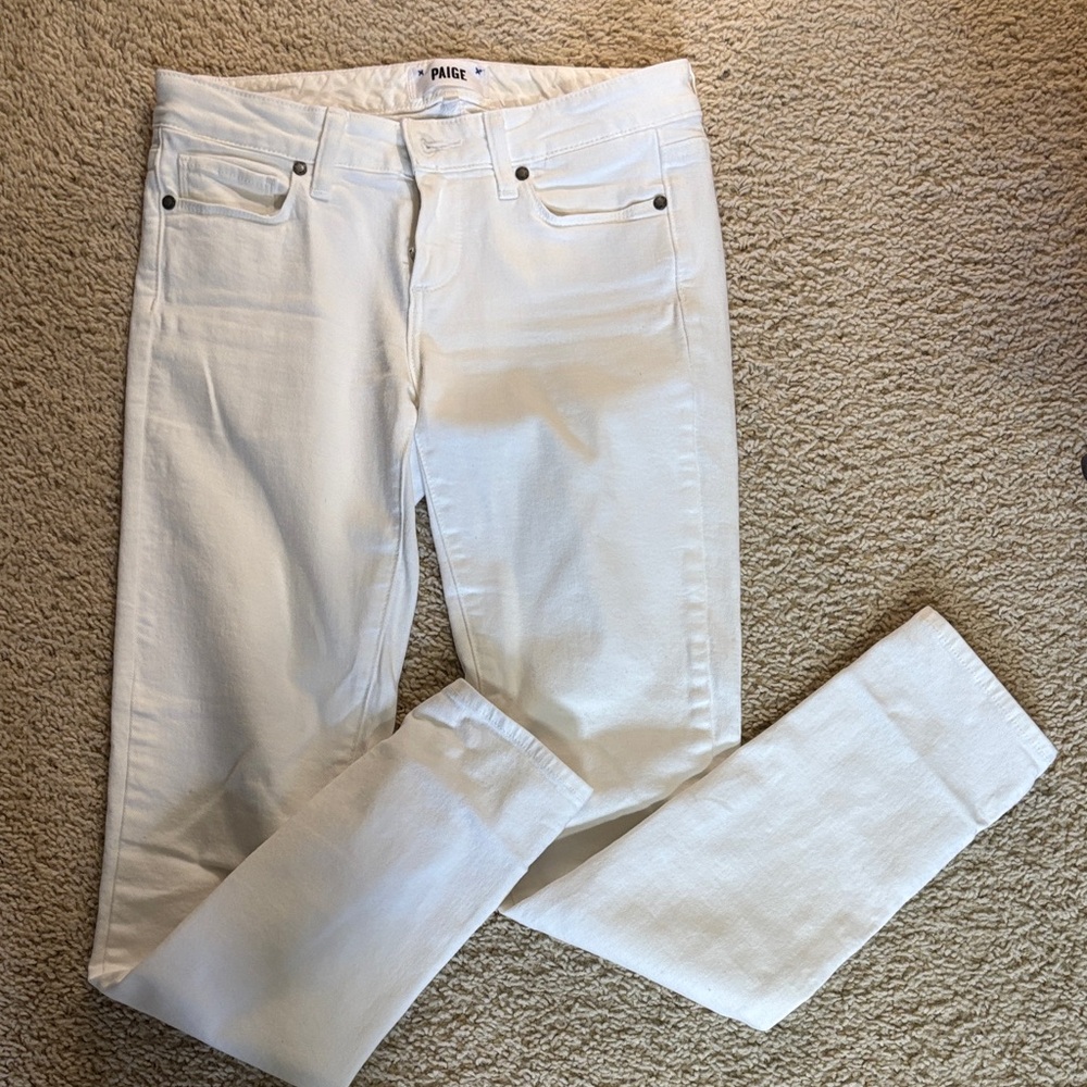 PAIGE Women's Cream Skinny Jeans